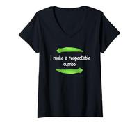 Donna Camicia Gumbo I Make a Respectable Gumbo NOLA Gumbo Maglietta con Collo a V