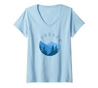 Donna Camicia Oregon, Pacific Northwest Shirt, Oregon Moving Gift Maglietta con Collo a V