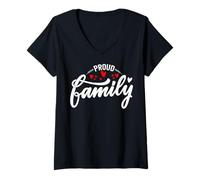 Donna Camicia Orgogliosa Family Unity - Abito Coordinato Family Pride Maglietta con Collo a V