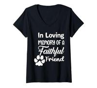 Donna Camicia per Cani e Gatti con Scritta in Inglese in Loving Memory of a Faithful Friend Maglietta con Collo a V