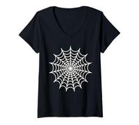 Donna Camicia per Fan di Halloween, Costume da Ragno Gotico Raccapricciante Maglietta con Collo a V