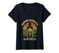 Donna Camicia Red River Gorge Arch Climber Nature Sunset Canyon Maglietta con Collo a V
