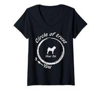 Donna Camicia Shar Pei | Maglietta per Cani Shar Pei Circle of Trust Maglietta con Collo a V