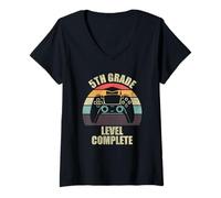 Donna Camicie da gioco complete di quinto grado, laurea per bambini Maglietta con Collo a V