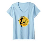 Donna Camicie da strega per donne Leopard Print Halloween Maglietta con Collo a V