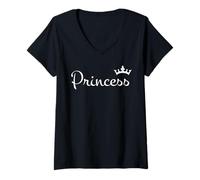Donna Camicie Principe e Principessa Corrispondenti Coppia Outfits Tees Maglietta con Collo a V