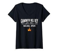 Donna Caminito del Rey Spagna Grandi escursioni Maglietta con Collo a V