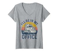 Donna Camionista Camionista I'll Be in My Office Divertente Vintage Maglietta con Collo a V
