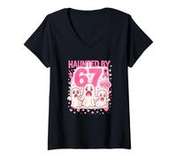 Donna Camiseta Haunted by 67 Six Seven 6 7 Meme Gen We Wear Pink Maglietta con Collo a V