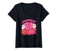 Donna Camiseta Haunted by 67 Six Seven 6 7 Meme Gen We Wear Pink Maglietta con Collo a V