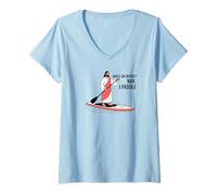 Donna Camminare sull'acqua? Nah. I Paddle Funny Stand-Up Paddle Maglietta con Collo a V