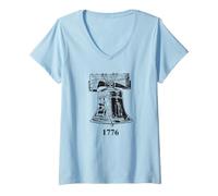 Donna Campana della libertà EST. 1776 Maglietta con Collo a V