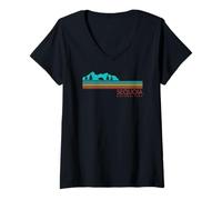 Donna Campeggio retrò Sequoia National Forest California Kern River Maglietta con Collo a V