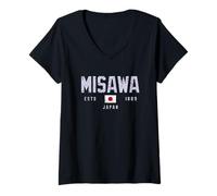 Donna Campo Giapponese di Misawa/Misawa Nihon Maglietta con Collo a V