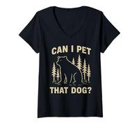 Donna Can I Pet That Dog Forest Meme Wildlife Silhouette Orso Maglietta con Collo a V