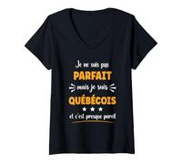 Donna Canada Idée Québec Humour Homme Je Suis Québécois Maglietta con Collo a V