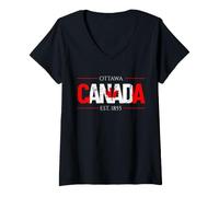 Donna Canada Ottawa Orgoglioso Canadese Maglietta con Collo a V
