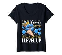 Donna Cancer Queen I Don't Get Older I Level up Birthday Queen Maglietta con Collo a V