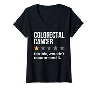 Donna Cancro colorettale Valutazione a 1 stella Consapevolezza del cancro colorettale Maglietta con Collo a V