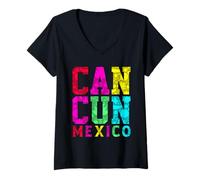 Donna Cancun Mexico Camicia Colorata Uomo Donna Cancun Camicia Cancun Cancun Maglietta con Collo a V