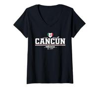 Donna Cancun Mexico Maglietta con Collo a V