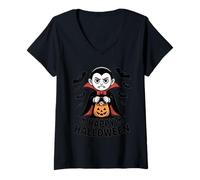 Donna Candy Dracula Camicia Carino Halloween Vampiro con Dolci Maglietta con Collo a V