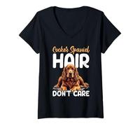 Donna Cane Cocker Spaniel Maglietta con Collo a V