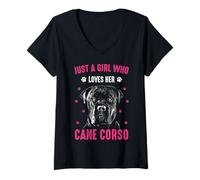 Donna Cane Corso Solo Una Ragazza Che AMA Il Suo Cane Cane Corso Maglietta con Collo a V
