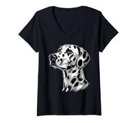 Donna Cane Dalmata Amante Design Cucciolo Amore Dalmata Maglietta con Collo a V