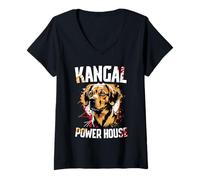 Donna Cane Kangal Power House Maglietta con Collo a V
