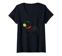 Donna Cane Labrador Nero a Prendere Gli Amanti degli Animali a Prendere Mamma papà Bambini Maglietta con Collo a V