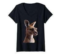 Donna Canguro Australia Amore Outback Selvaggio Dolce Canguro Maglietta con Collo a V
