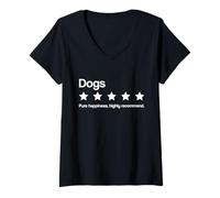 Donna Cani, Cinque Stelle, Pura Felicità, Lo Consiglio vivamente Maglietta con Collo a V