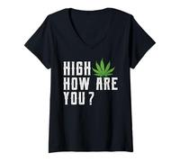 Donna Cannabis Pot Weed High Come si legalizza Maglietta con Collo a V