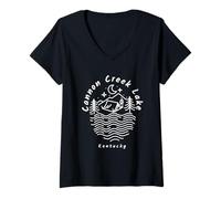 Donna Cannon Creek Lago Kentucky Maglietta con Collo a V