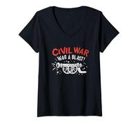 Donna Cannone della Guerra Civile US Rievocazione della Guerra Civile Buff di Storia della Guerra Maglietta con Collo a V