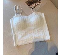 Donna Canotta Corta Top Spaghetti Cinturino Bralette Pizzo Reggiseno Floreale