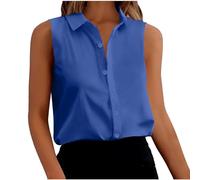 Donna Canotte in Lino Cotone Estive Camicie Senza Maniche con Bottoni Tunica Solidi Blouse Canotta Elegante Blusa Top Camicie Offerte di Primavera Comoda e Traspirante Classico Maglietta