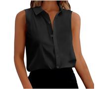 Donna Canotte in Lino Cotone Estive Camicie Senza Maniche con Bottoni Tunica Solidi Blouse Canotta Elegante Blusa Top Camicie Offerte di Primavera Comoda e Traspirante Classico Maglietta