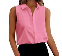 Donna Canotte in Lino Cotone Estive Camicie Senza Maniche con Bottoni Tunica Solidi Blouse Canotta Elegante Blusa Top Camicie Offerte di Primavera Comoda e Traspirante Classico Maglietta