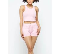 Donna Canottiera & Pantaloncini Casual a Vita Alta Riposo Coulisse Set