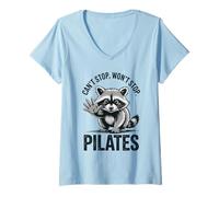 Donna Can't Stop Pilates Womens Yoga Allenamento Fitness Amante Maglietta con Collo a V