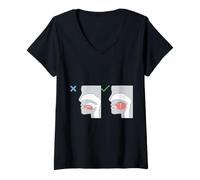 Donna Can't Talk I'm Mewing, Mewing Technique Funny Mewing Maglietta con Collo a V