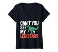 Donna Can't You See My Legissaur Leg Injury Recovery ||- Maglietta con Collo a V