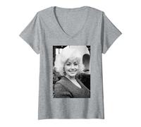 Donna Cantante Country e Occidentale Dolly Parton 1980 Maglietta con Collo a V