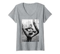 Donna Cantante dei Mellow Yellow Donovan Folk Pop 1966 Maglietta con Collo a V