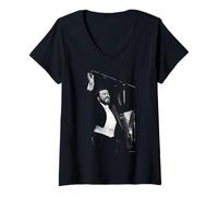 Donna Cantante lirico Italiano Luciano Pavarotti di Michael Grecco Maglietta con Collo a V