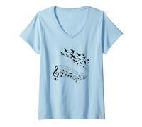 Donna Canto merlo Maglietta con Collo a V