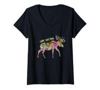 Donna Cape Breton Moose Graphic | Cape Breton Nuova Scozia Italia Maglietta con Collo a V