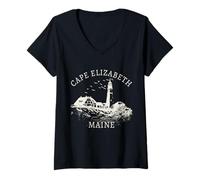 Donna Cape Elizabeth Maine Vintage Orgoglio Maglietta con Collo a V